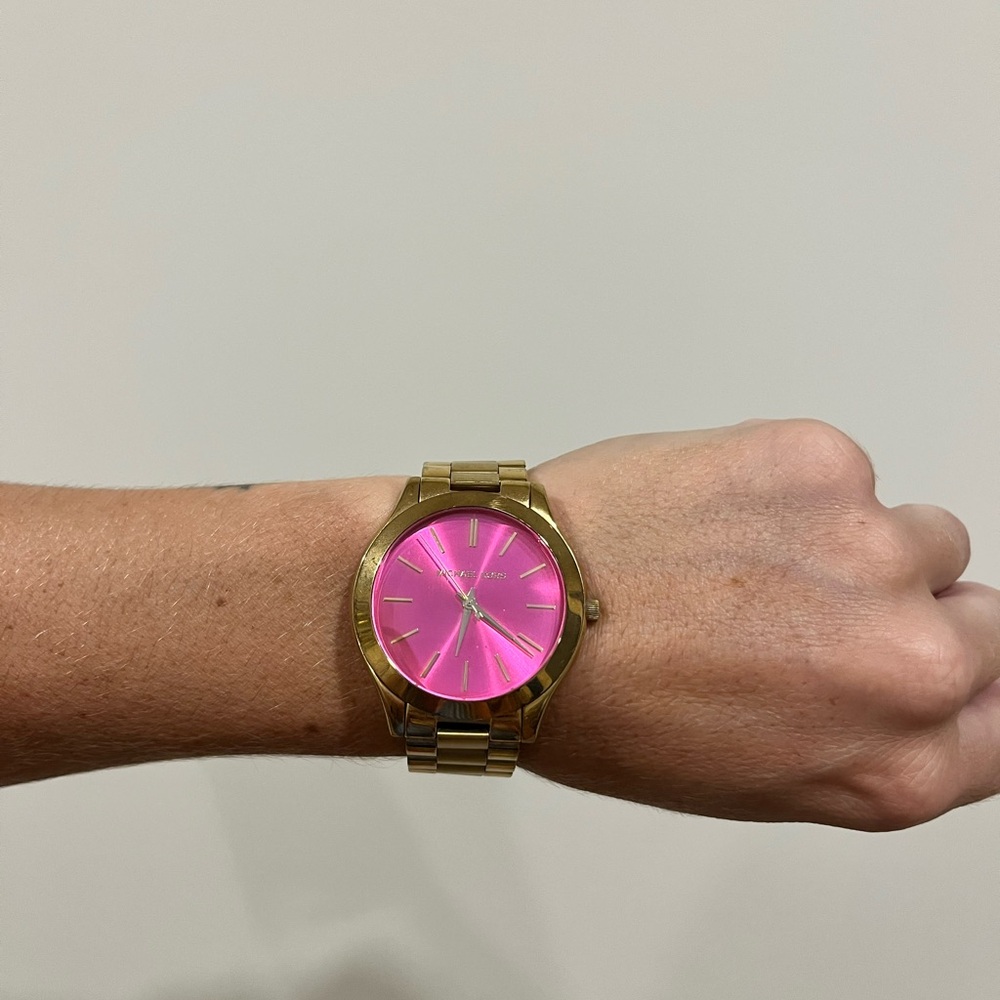 Michael Kors Gold Watch with Pink Dial